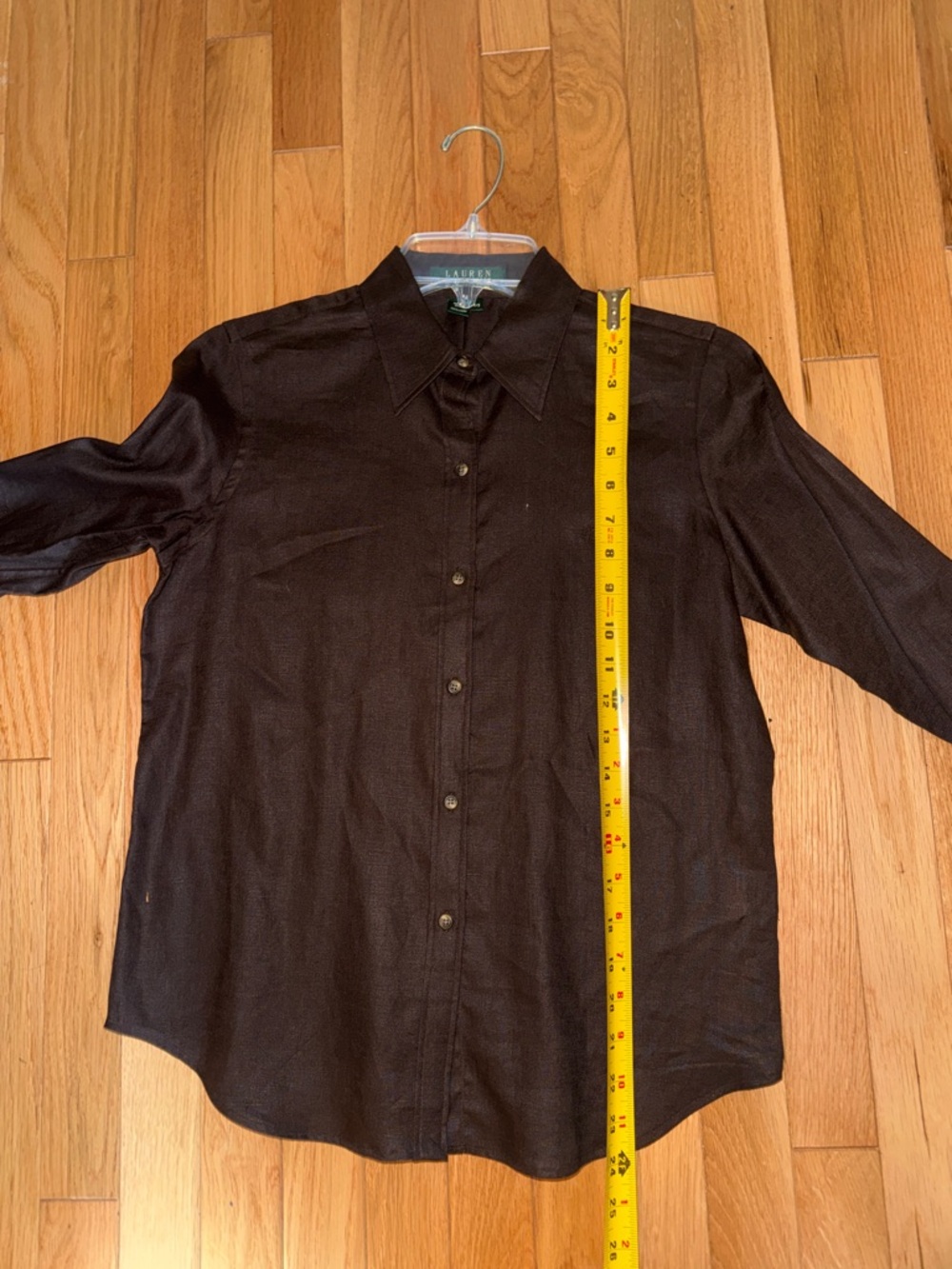 Lauren Ralph Lauren Women's Dark Brown Button Down Shirt - Picture 5 of 6